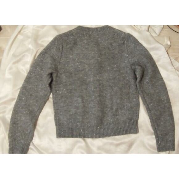 J Crew Grey Silver Sweater Cardigan Jewel Button Pockets NWT Medium MSRP $138 - Picture 9 of 11